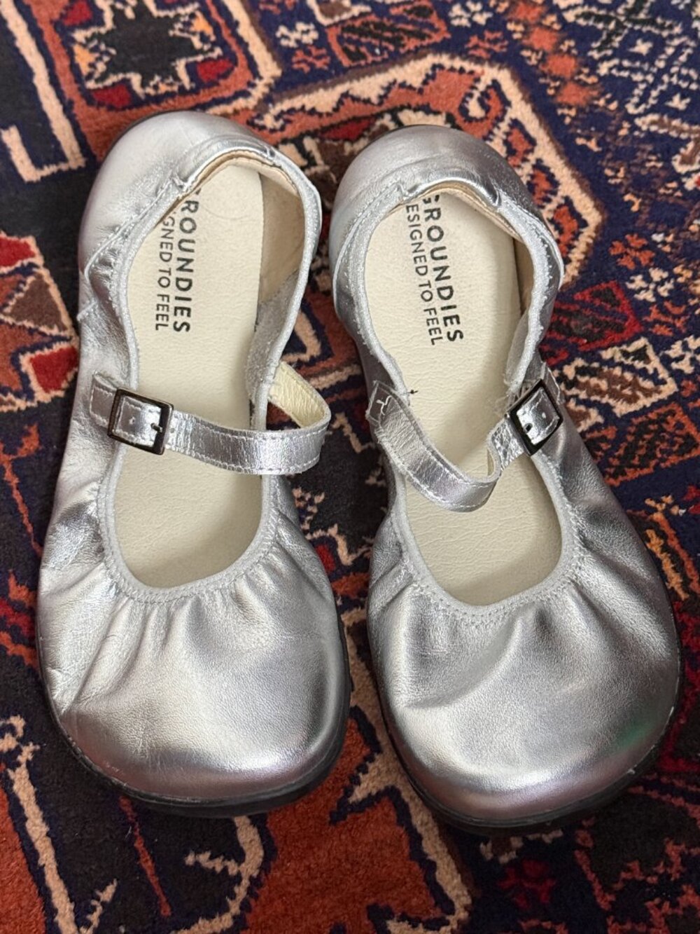 GROUNDIES Amber Women, size 41 silver mary jane shoes